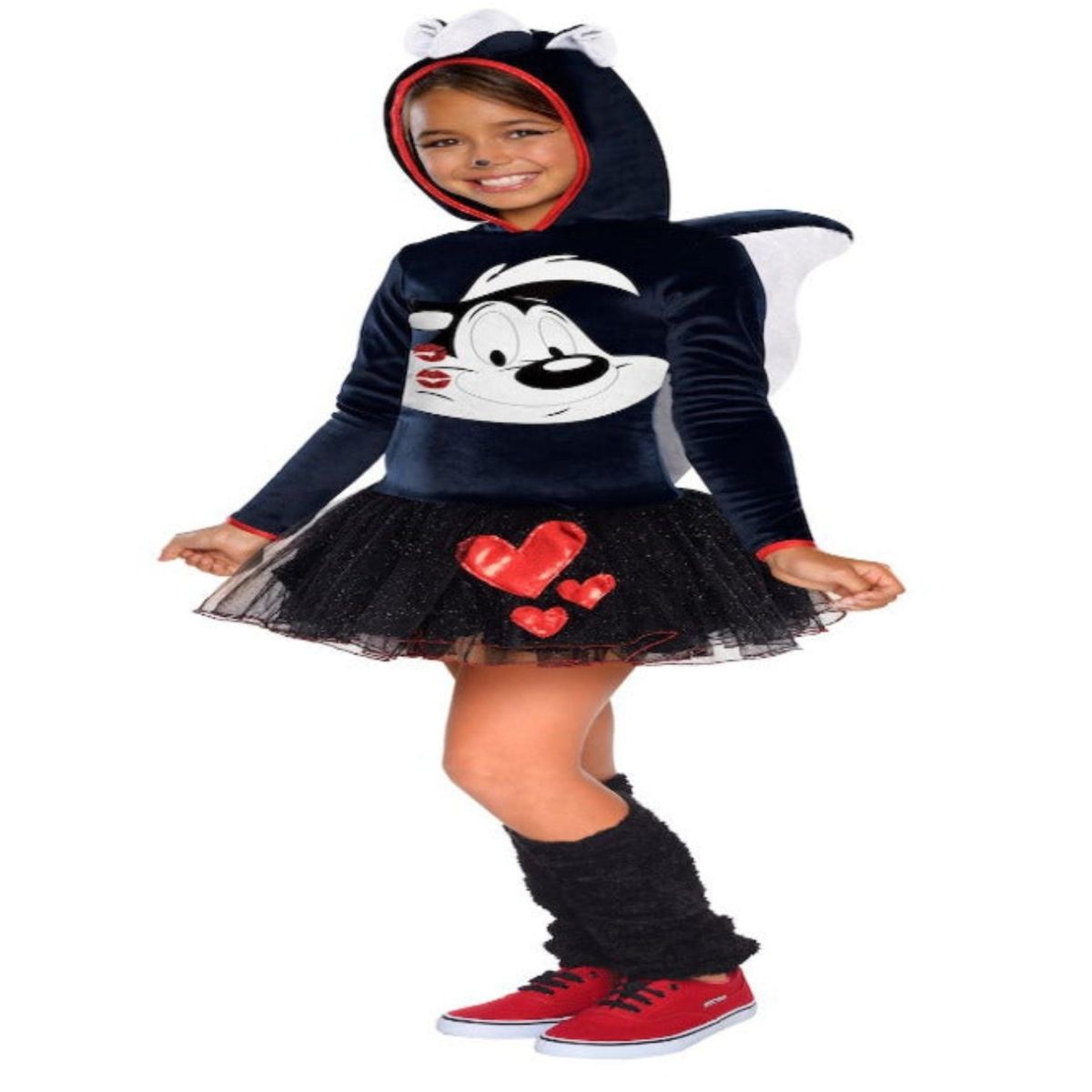 Hooded Tutu Dress Kids Pepe Le Pew Costume - worldclasscostumes