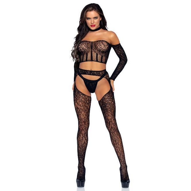Into You Lace Crop Top Set - worldclasscostumes