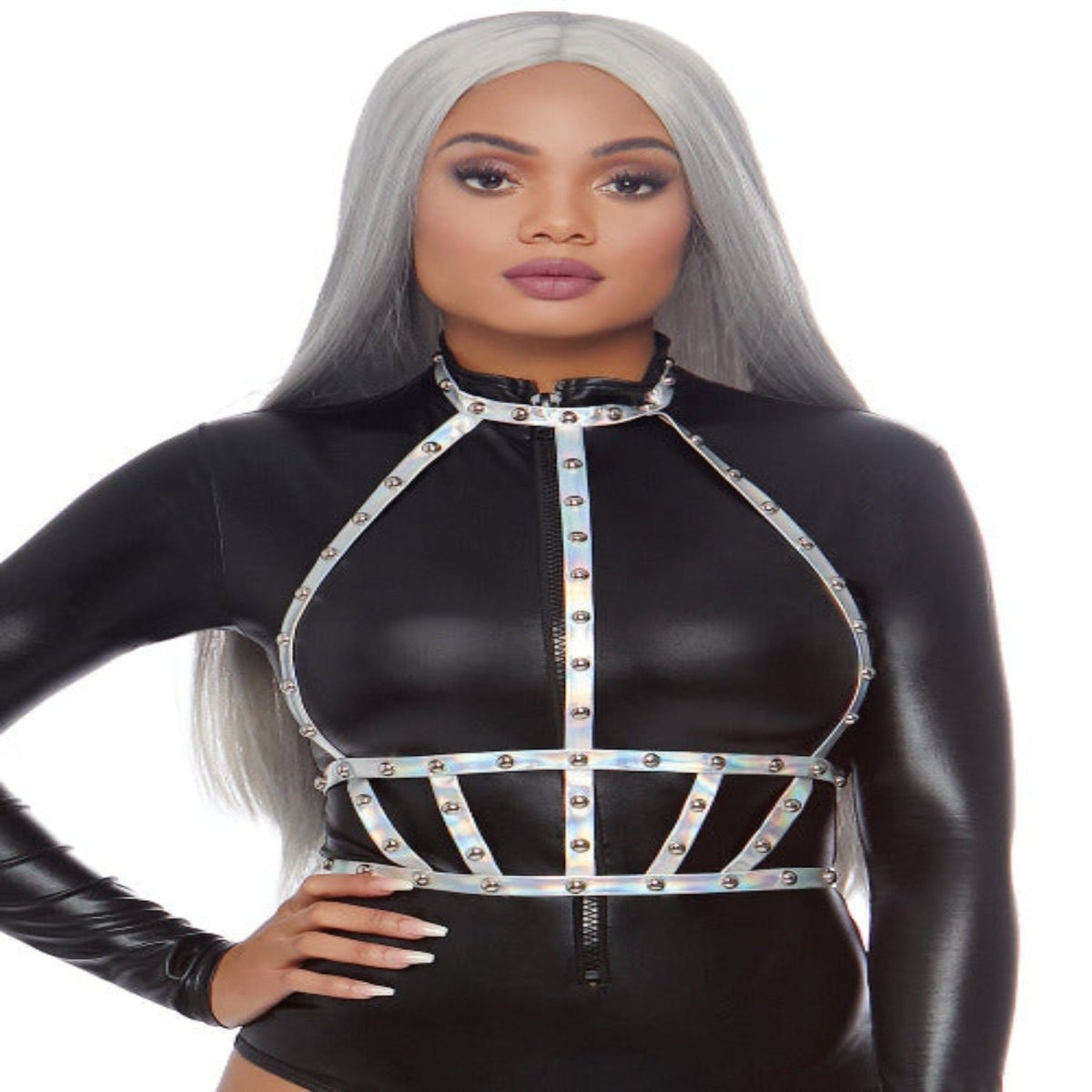 Iridescent Studded Body Harness - worldclasscostumes