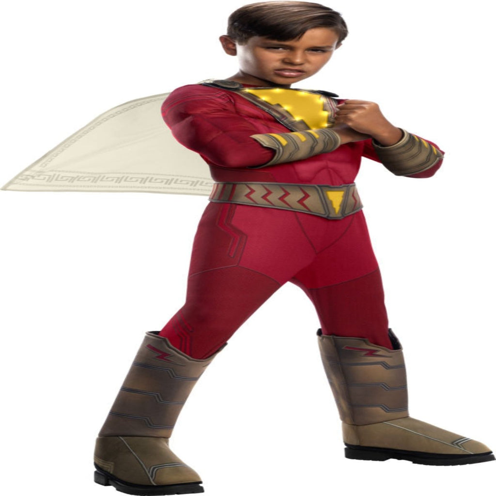 Kids Shazam Deluxe Shazam with Lights Costume - worldclasscostumes