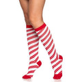 Krystal Candy Cane Knee Socks - worldclasscostumes