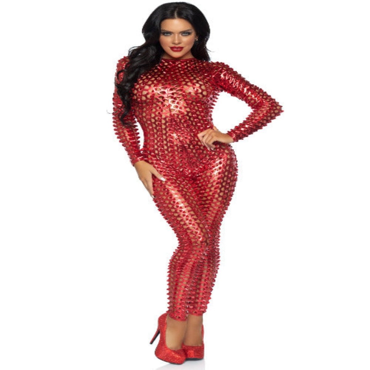 Laser cut metallic catsuit. - worldclasscostumes
