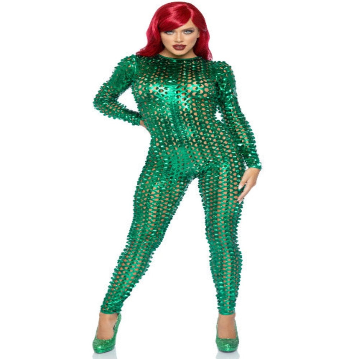Laser cut metallic catsuit. - worldclasscostumes