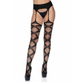 Leg Avenue womens Fishnet Stockings With Attached Garter Belt - worldclasscostumes