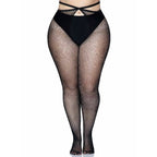 Leg Avenue Women's Micro net strappy waist crotchless tights - worldclasscostumes