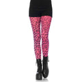 Leg Avenue Women's Neon Leopard Print Opaque Tights - worldclasscostumes