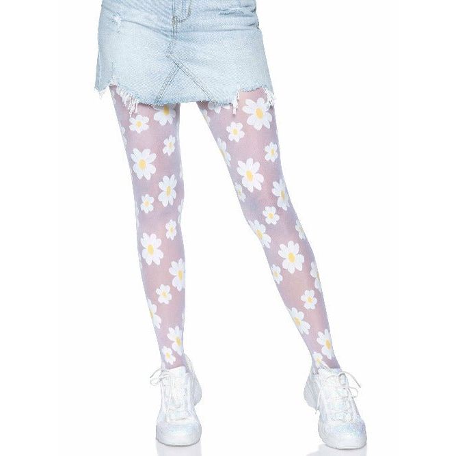 Leg Avenue Women's Woven Daisy Sheer Tights - worldclasscostumes