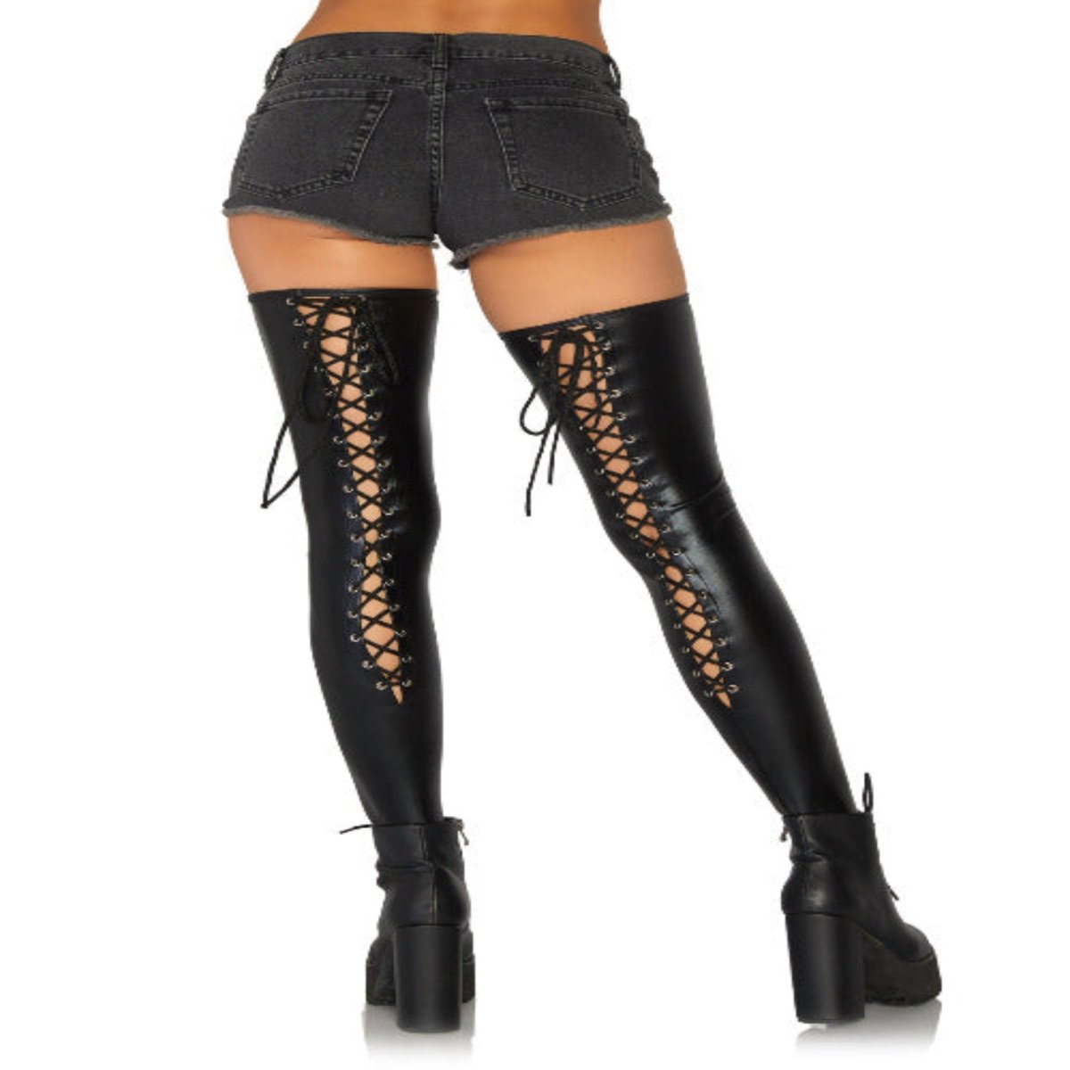 Maisie Wet Look Thigh Highs - worldclasscostumes