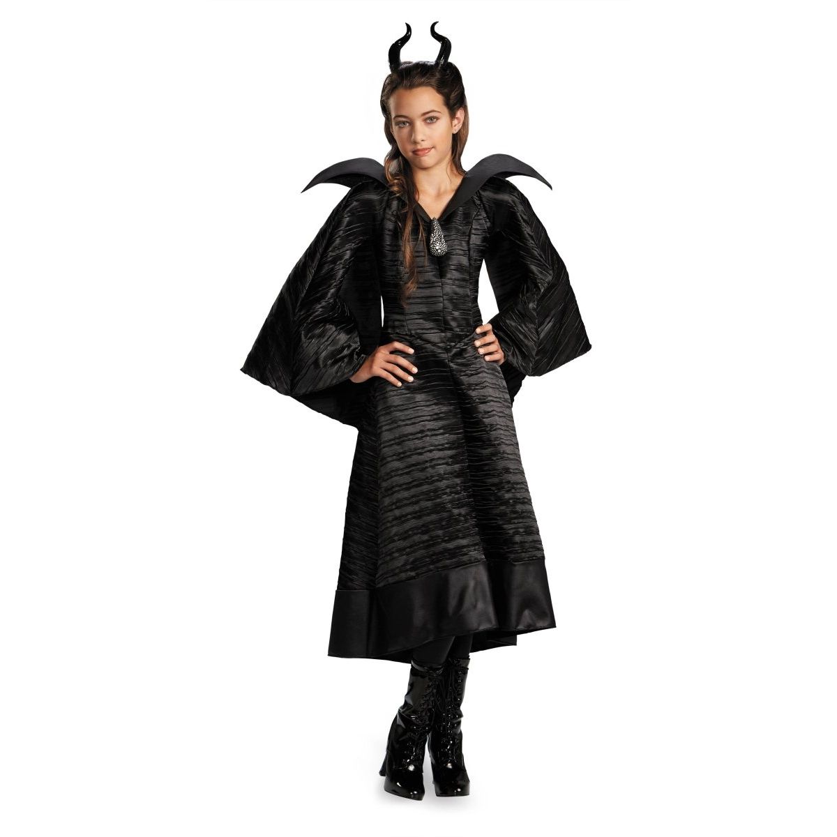 Maleficent Christening Black Gown Child Deluxe - worldclasscostumes
