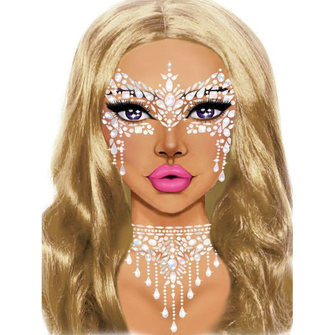 Masquerade Adhesive Face Jewels Sticker - worldclasscostumes