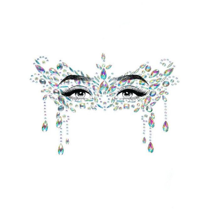 Masquerade Adhesive Face Jewels Sticker - worldclasscostumes