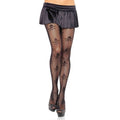 Micro net skull print pantyhose O/S BLACK - worldclasscostumes