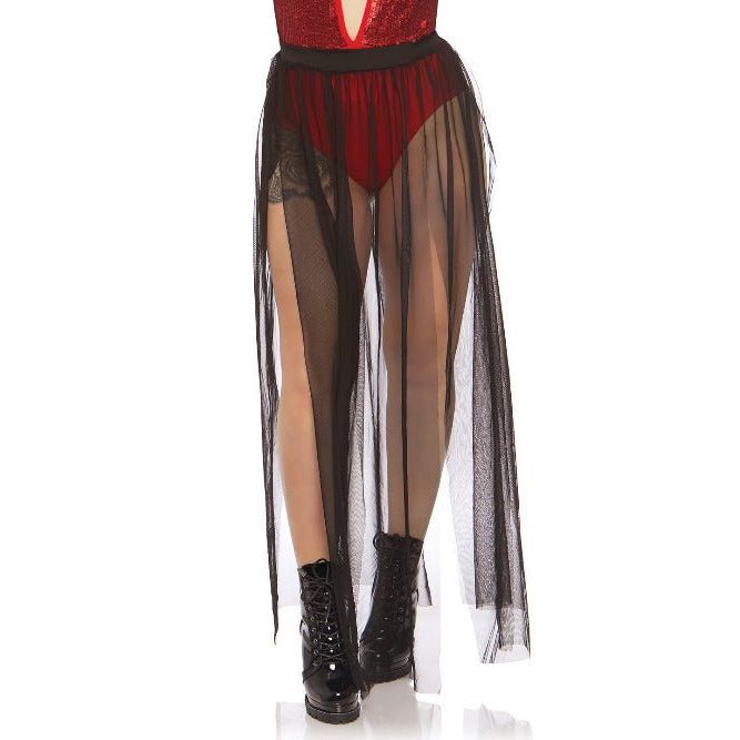 Multi Slit Sheer Full Length Maxi Skirt - worldclasscostumes