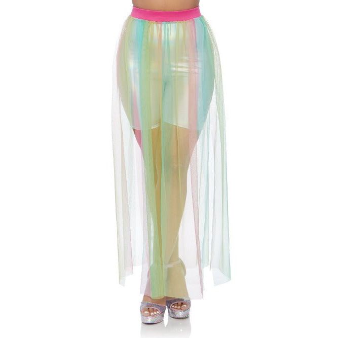 Multi Slit Sheer Full Length Maxi Skirt - worldclasscostumes