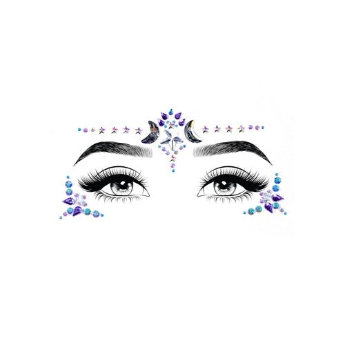 Mystic adhesive face jewels sticker. - worldclasscostumes