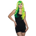 Neon Green Long Adult Halloween Costume Accessory Wig - worldclasscostumes