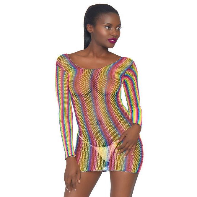 Not Sorry Rainbow Net Dress - worldclasscostumes
