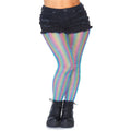 Nova Rainbow Striped Fishnet Tights - worldclasscostumes