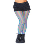 Nova Rainbow Striped Fishnet Tights - worldclasscostumes