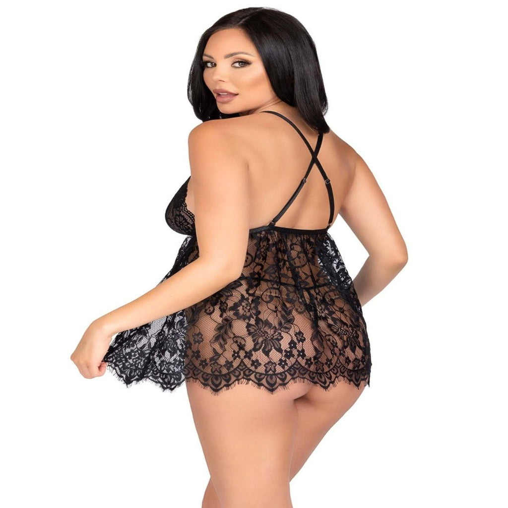 On My Mind Lace Babydoll Set - worldclasscostumes