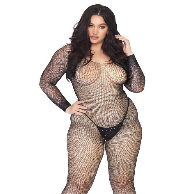 Please Me Rhinestone Bodystocking - worldclasscostumes