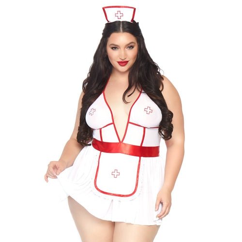 Plus Nightshift Nurse Lingerie Set - worldclasscostumes