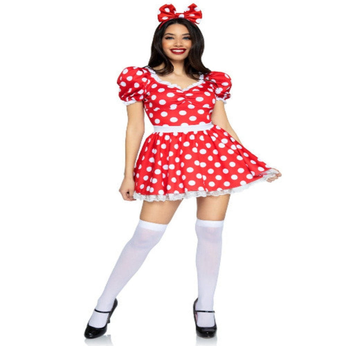 Polka Dot Dress With Headband Costume - worldclasscostumes