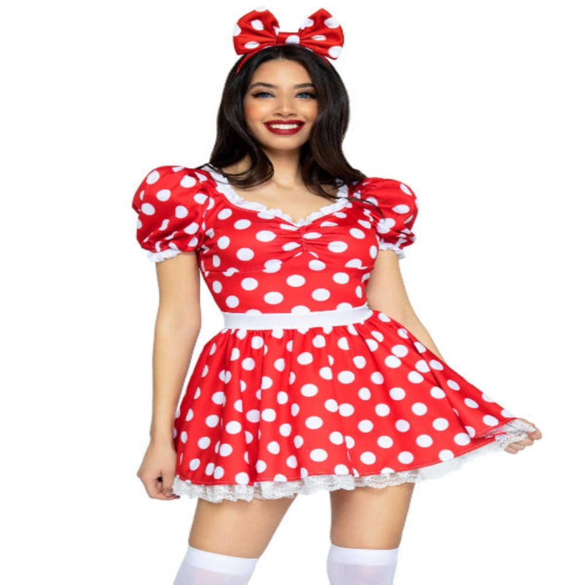 Polka Dot Dress With Headband Costume - worldclasscostumes