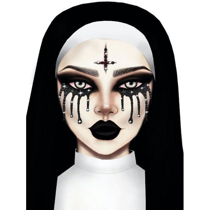Possessed Adhesive Face Jewels Sticker - worldclasscostumes