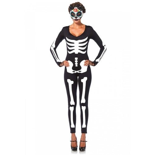 Printed Glow In The Dark Skeleton Catsuit - worldclasscostumes