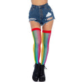 Rainbow Fishnet Thigh Highs - worldclasscostumes