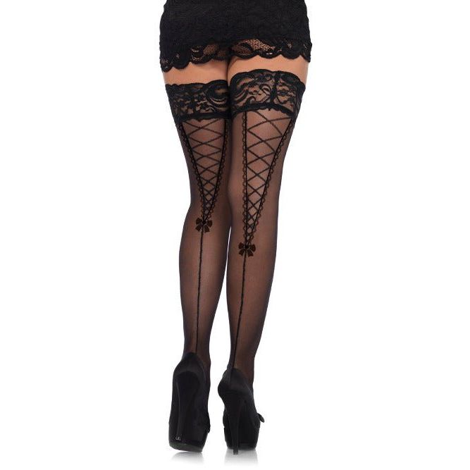 Rose Lace Thigh High Stockings - worldclasscostumes