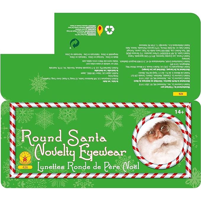 Rubie's Adult Novelty Round Santa Glasses - worldclasscostumes