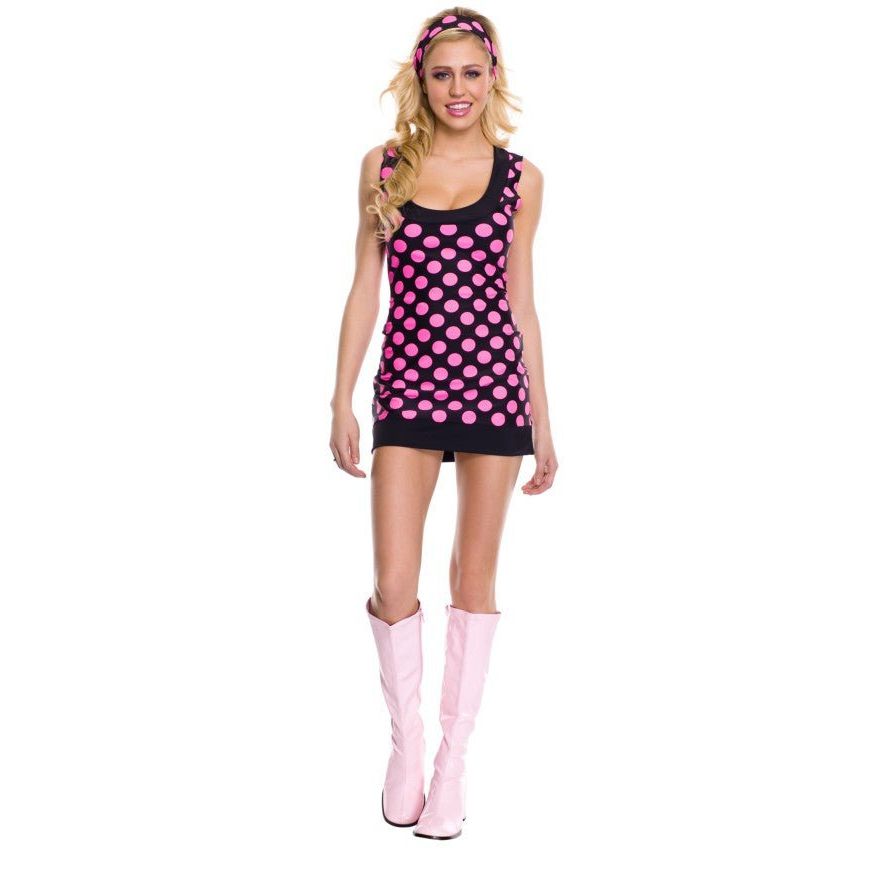 Sexy Feelin' Polka Dot Gogo Women Costume - worldclasscostumes