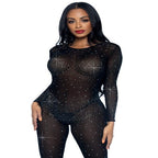 Sheer rhinestone catsuit. - worldclasscostumes