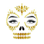 Skeleton Adhesive Face and Chest Jewel Stickers - worldclasscostumes