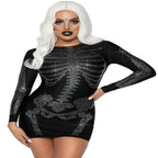 Spandex rhinestone skeleton dress - worldclasscostumes