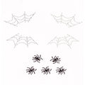 Spider web face jewels sticker designs featuring rhinestone crowns and starburst motifs.
