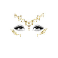 Star Sign face jewels sticker with gold star accents around eyes for festival looks