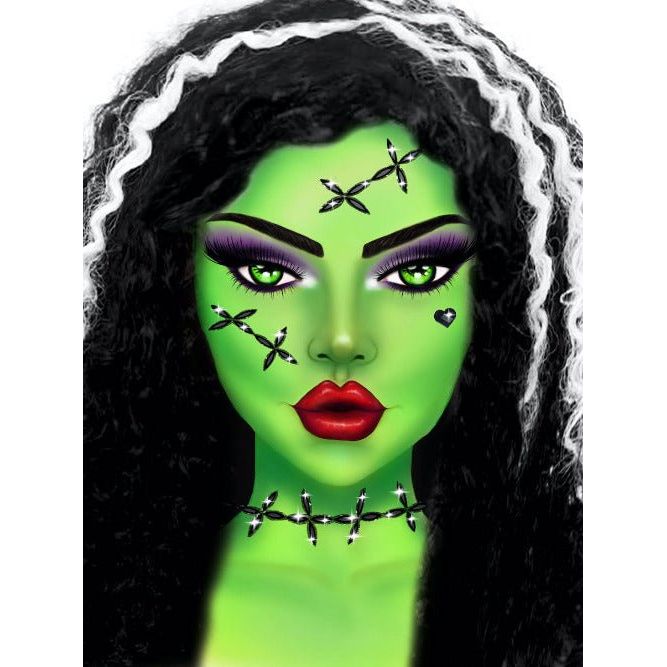 Stitches Adhesive Face Jewels Sticker - worldclasscostumes