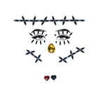 Stitches Adhesive Face Jewels Sticker - worldclasscostumes