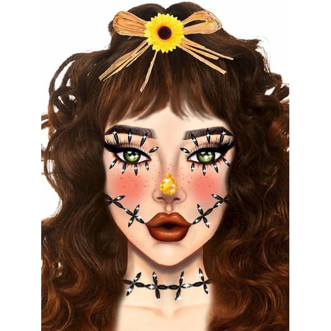 Stitches Adhesive Face Jewels Sticker - worldclasscostumes
