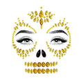 Sugar skull adhesive face jewels sticker. - worldclasscostumes