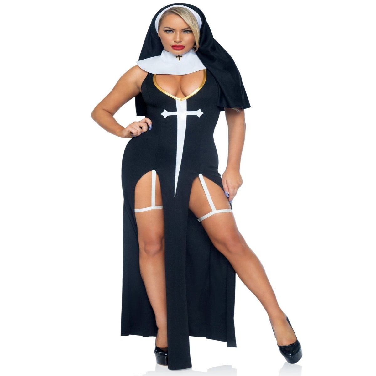 Sultry Sinner Nun Costume - worldclasscostumes