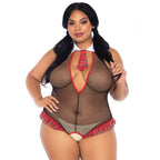 Teachers Pet Schoolgirl Fishnet Teddy - worldclasscostumes