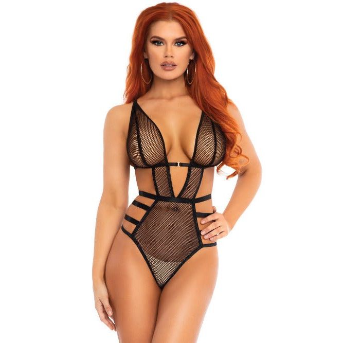 Tied Down Fishnet Teddy - worldclasscostumes