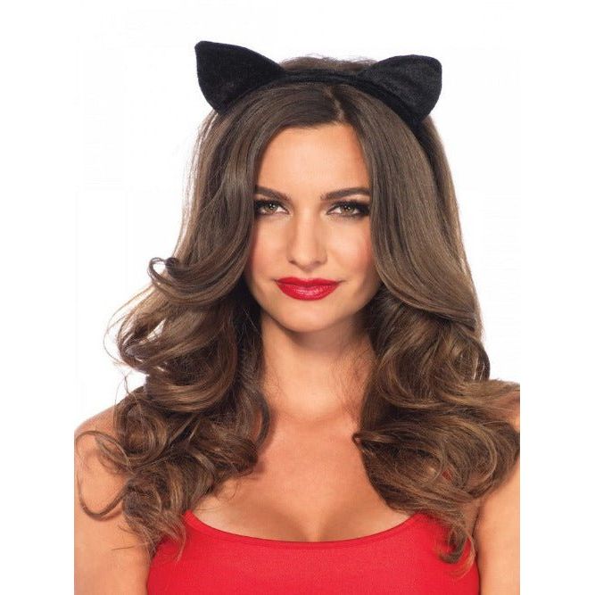 Velvet Cat Ear Headband - worldclasscostumes